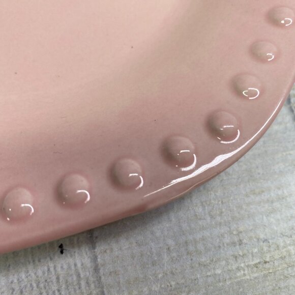Elegant Dining CHARISMA COLLECTION Pink Beaded Stoneware Salad Plates Set of 4 - Picture 15 of 16
